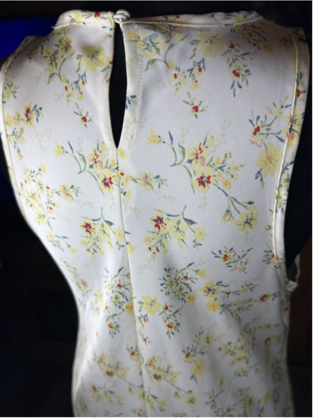 Christian Lacroix Light Yellow Satiny L Floral Maxi Long Dress Medium Sleeveless - Picture 8 of 10